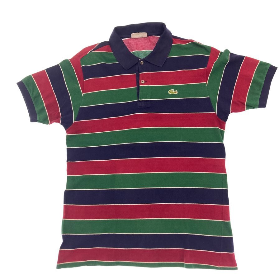 【LACOSTE】ラコステ 80年代前期 フレラコ ポロシャツ ボーダー フランス製 マルチカラー サイズ 5