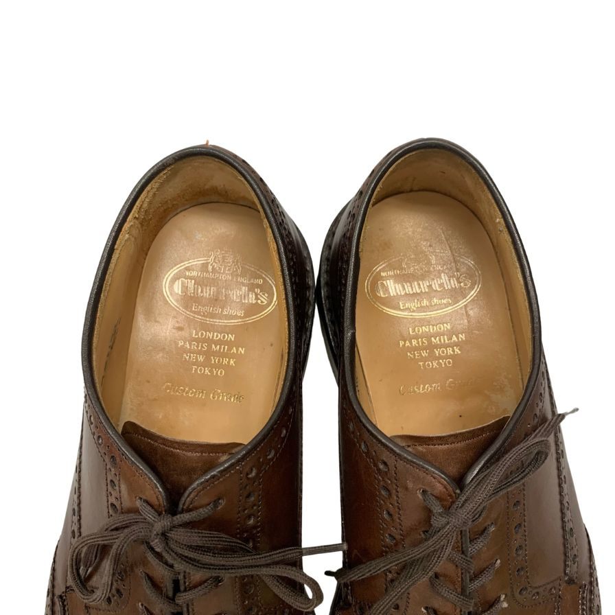 【Church's】チャーチ 5都市 グラフトン ウイングチップ カーフ ブラウン サイズUK75F 173ラスト 参考定価¥198,000-
