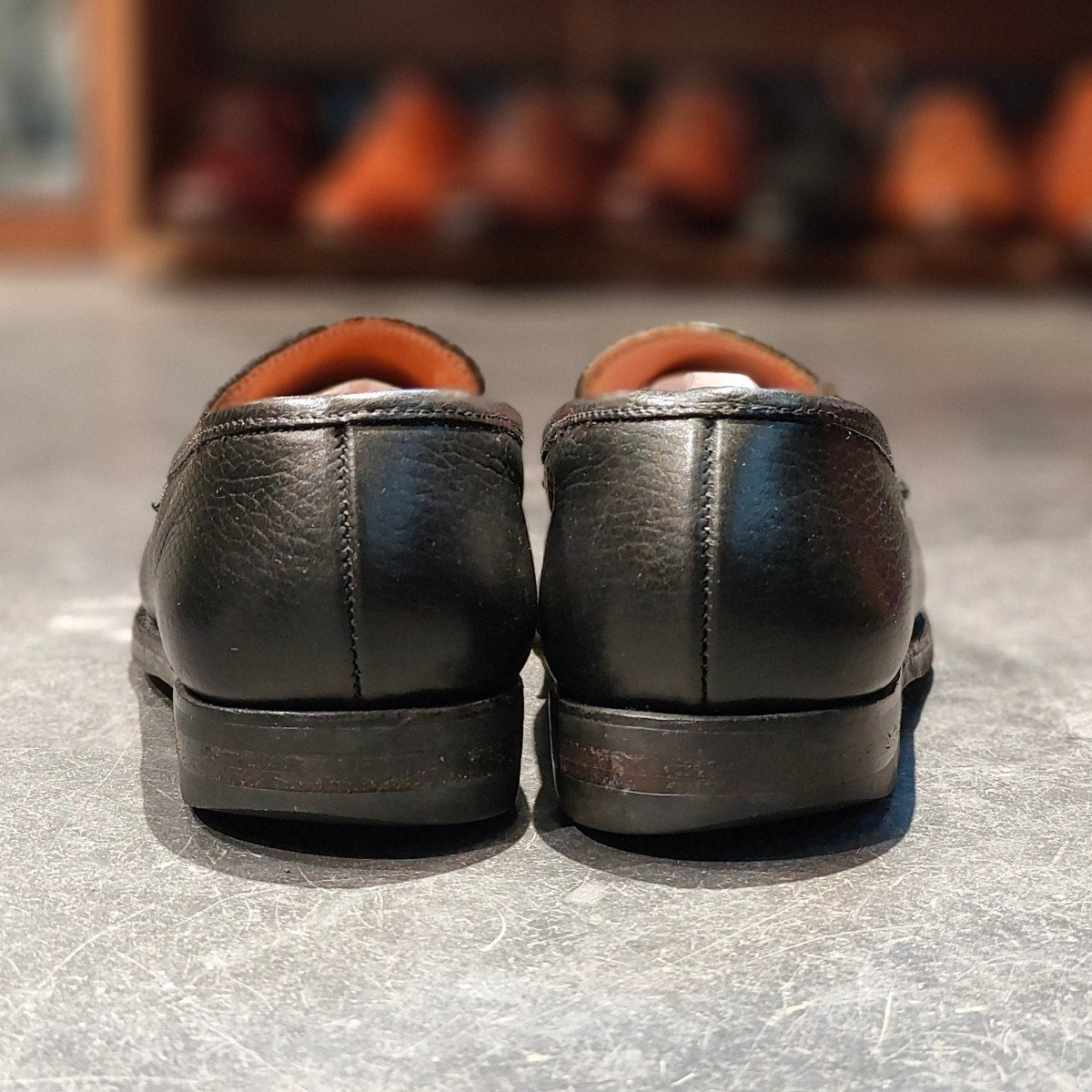 美品 【Crockett&Jones】クロケット&ジョーンズ ボストン ローファー グレインレザー ブラック サイズUK6E 314ラスト
