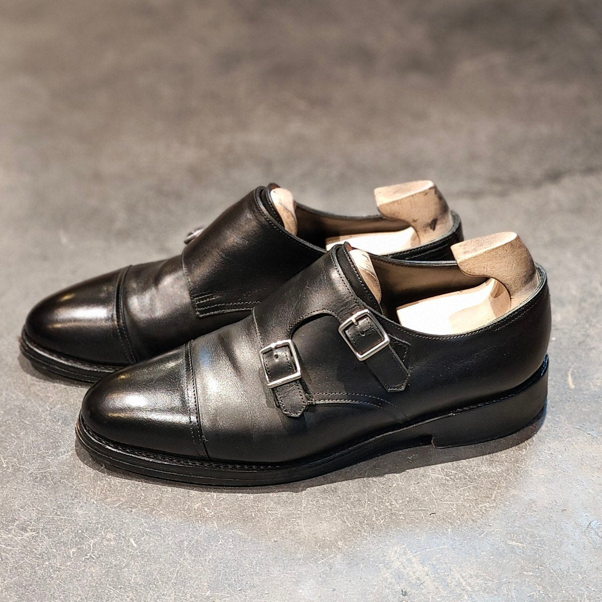 極美品【JOHN LOBB】ジョンロブ ウィリアム ダブルモンク カーフ ブラック サイズUK6E 9795ラスト 参考定価¥251,900-
