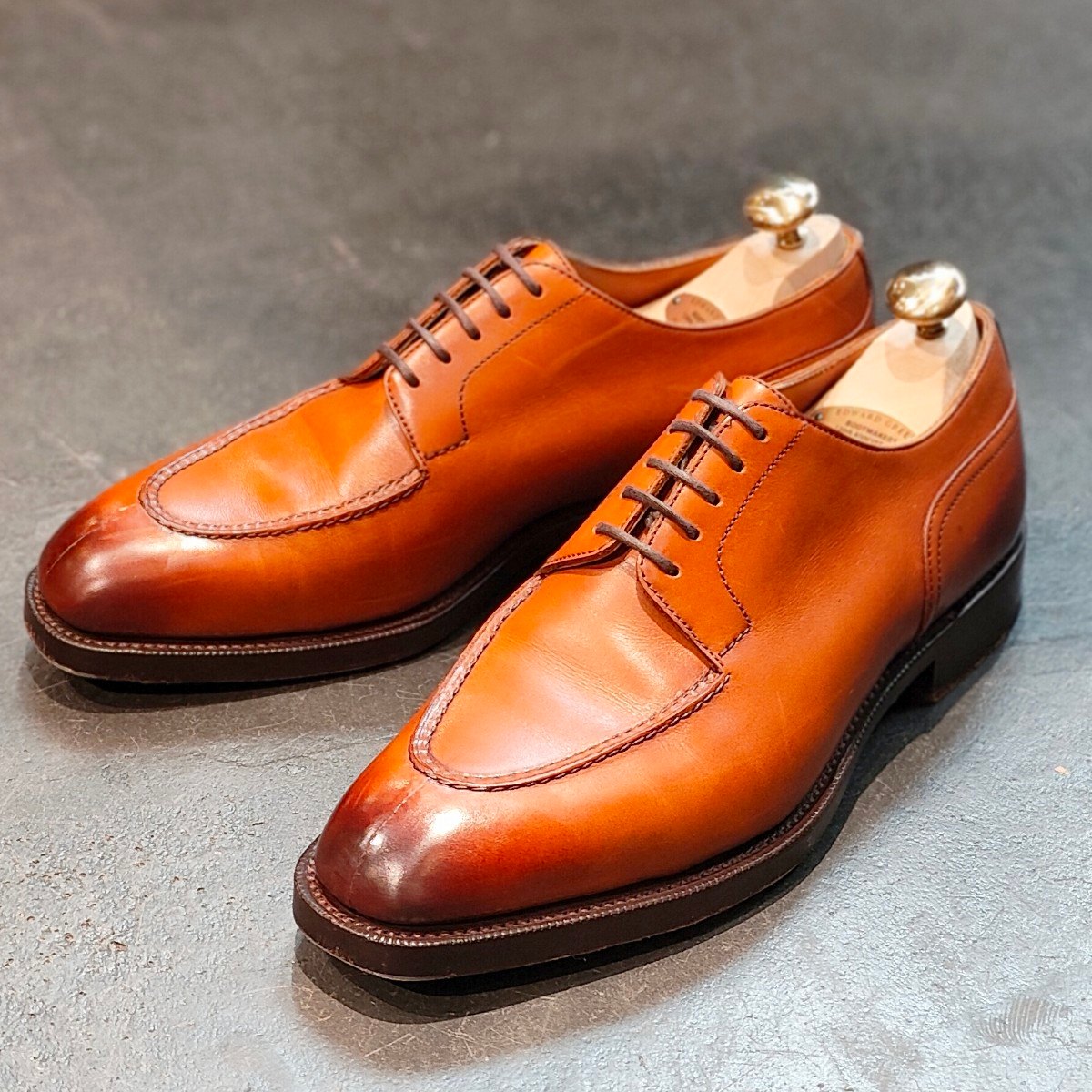 極美品 【EDWARD GREEN】エドワードグリーン ドーバー Uチップ カーフ チェスナット サイズ UK6E 606ラスト 定価¥273,900-