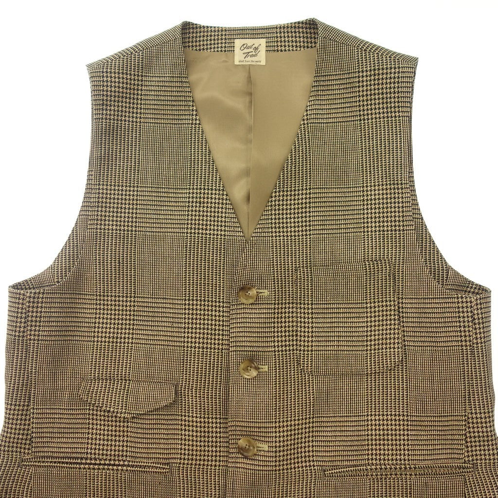 【OUT OF TRAD】アウトオブトラッド Keith 4Bベスト Glen Plaid ベージュ サイズ 2