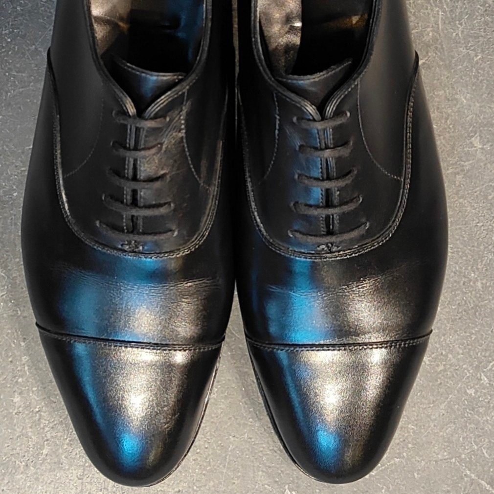 使用数回 【JOHN LOBB】ジョンロブ シティ2 ストレートチップ カーフ ブラック サイズUK7.5E 7000ラスト参考定価¥228,800-