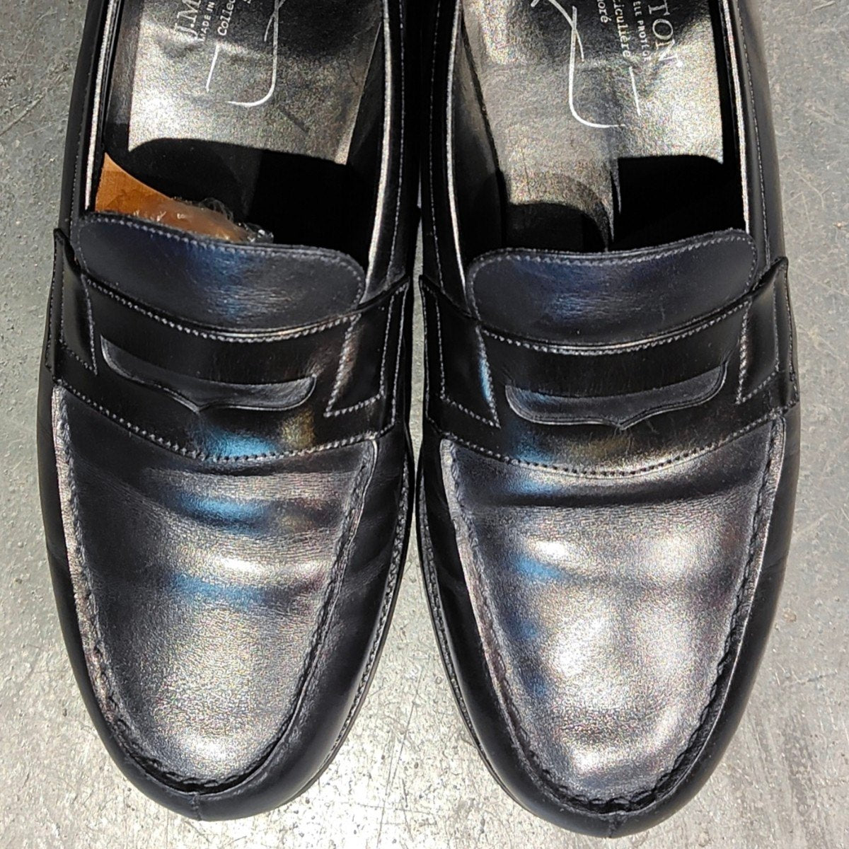 【J.M.WESTON】ジェイエムウエストン 180 シグニチャーローファー サントノーレコレクション ローファー カーフ ネイビー×ブラックコンビ サイズ UK7D 41ラスト 参考定価¥151,800-