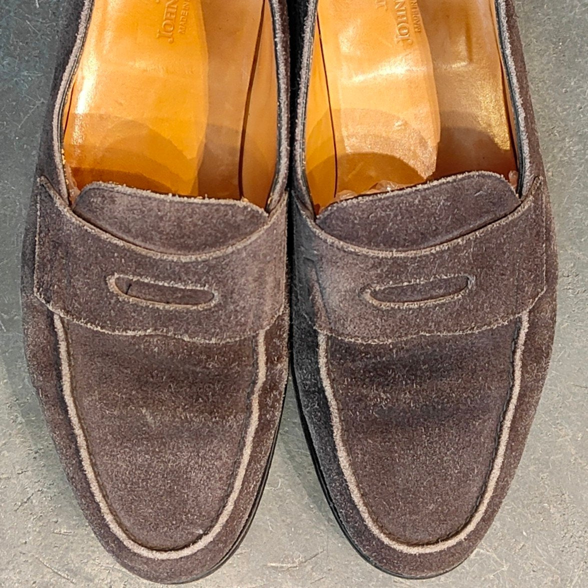 【JOHN LOBB】ジョンロブ ロペス ローファー スエード グレー サイズ UK6E 4395ラスト 参考定価¥269,500-
