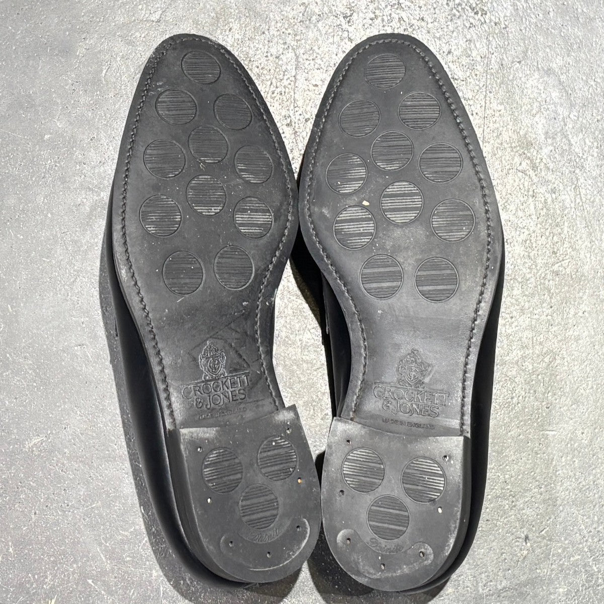 【CROCKETT&JONES】クロケット&ジョーンズ コインローファー 6414 カーフ ブラック サイズ UK9E