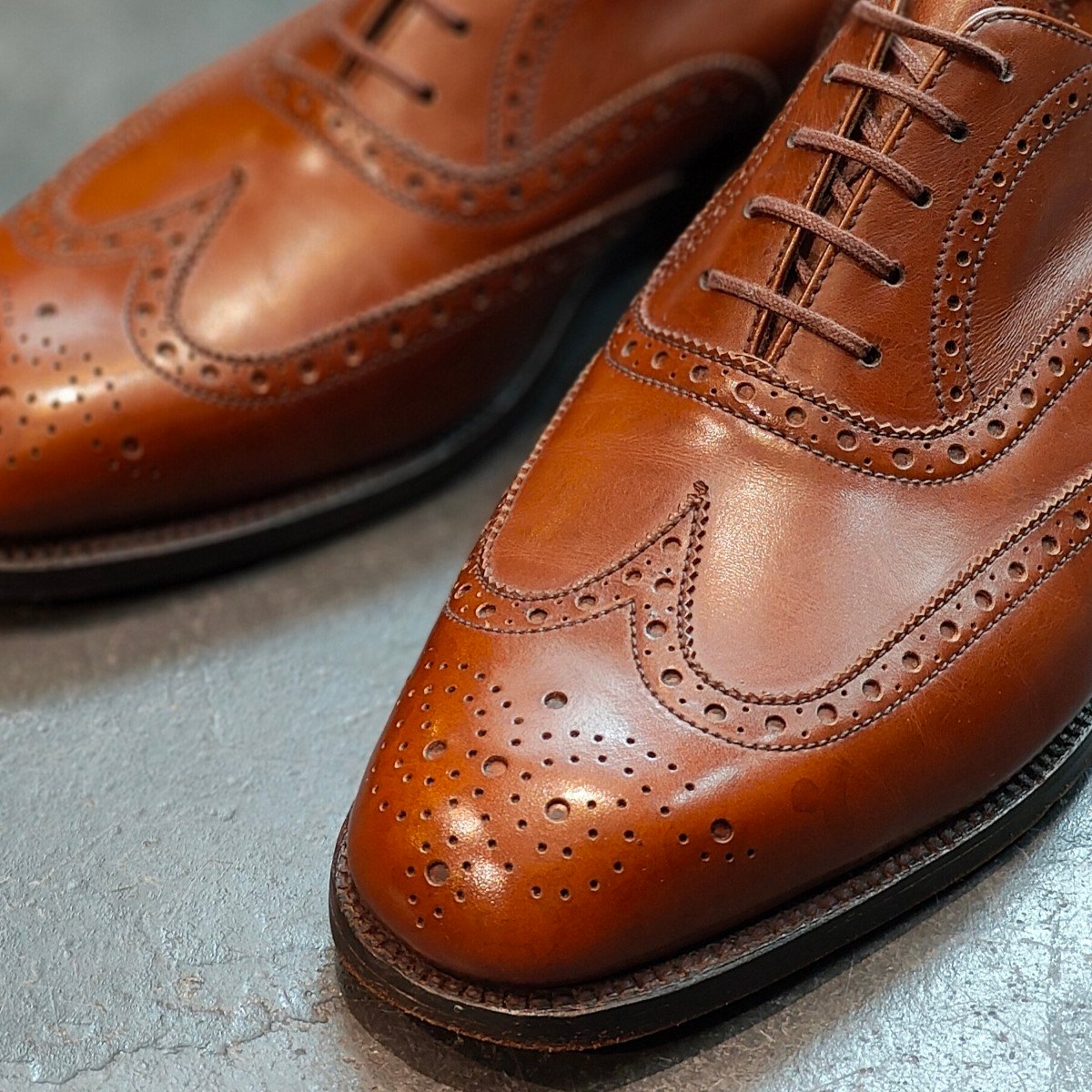 希少 【J.M.WESTON】ジェイエムウエストン 376 旧旧旧ロゴ フルブローグ  カーフ ブラウン サイズ UK7E 11ラスト