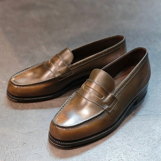 希少 新品未使用 【J.M.WESTON】ジェイエムウエストン×ヨウヘイフクダ 374 シブニチャーローファー カーフ グリーンパティーヌ サイズ UK7C 41ラスト