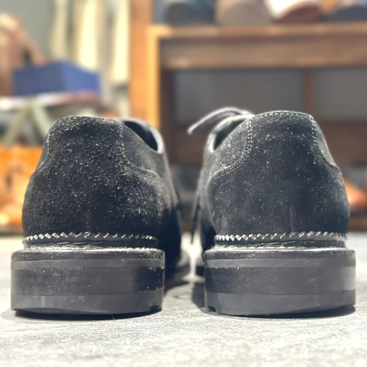 極美品【J.M.WESTON】ジェイエムウエストン C41 ユージーン ゴルフ スエード ブラック サイズ7C 1Gラスト