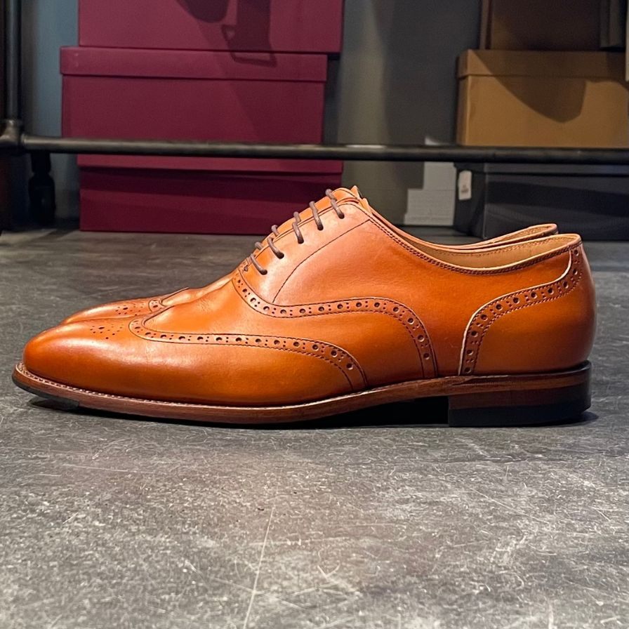 【SCOTCH GRAIN】スコッチグレイン HA9041 フルブローグ ブラウン サイズ 24.5 ※シューツリー左右種類違い