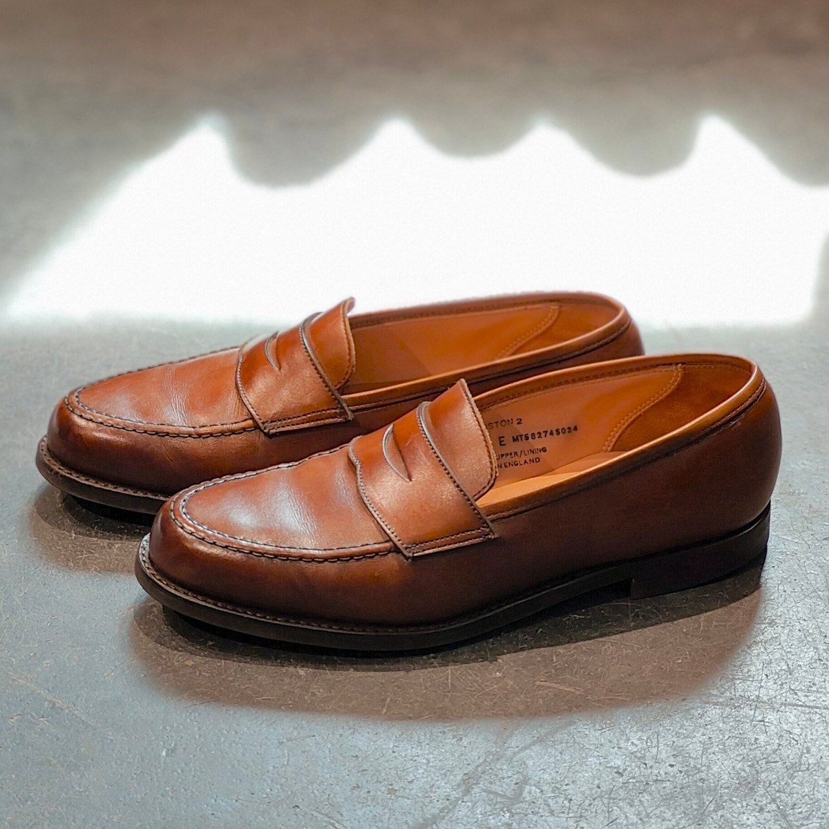 美品【Crockett&Jones】クロケット&ジョーンズ ボストン2 ローファー ウォータープルーフカーフ ダークブラウン サイズUK6E 376ラスト 参考定価¥121,000-