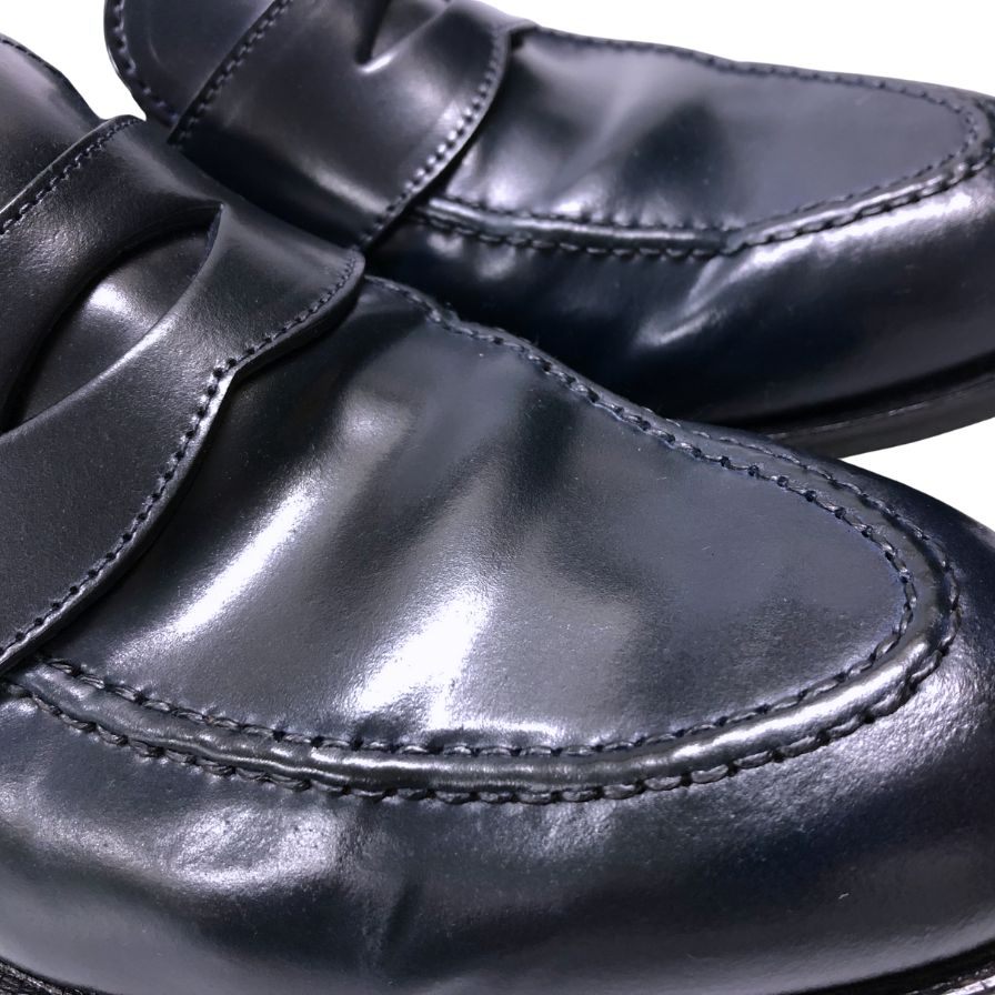 希少 美品 【CROCKETT & JONES】クロケット&ジョーンズ ロムジー ローファー コードバン アンラインド ネイビー サイズUK9E 375ラスト