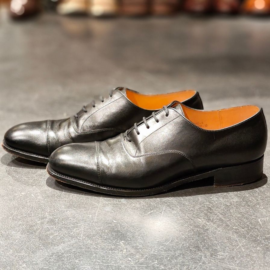 【J.M.WESTON】ジェイエムウエストン 300 ストレートチップ カーフ ブラック UK7.5E 定価¥165,000-