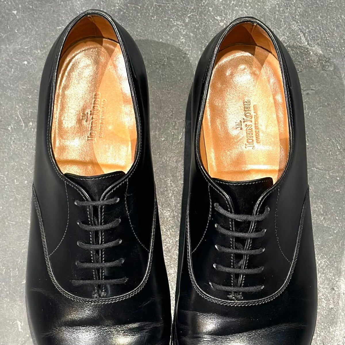 極美品【JOHNLOBB】ジョンロブ シティ2 ストレートチップ カーフ ブラック サイズUK6D 7000ラスト