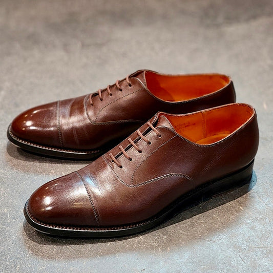 美品 【J.M.WESTON】ジェイエムウエストン 300 ストレートチップ Bスタンプ カーフ ダークブラウン サイズ6C 11ラスト 参考定価170,500-