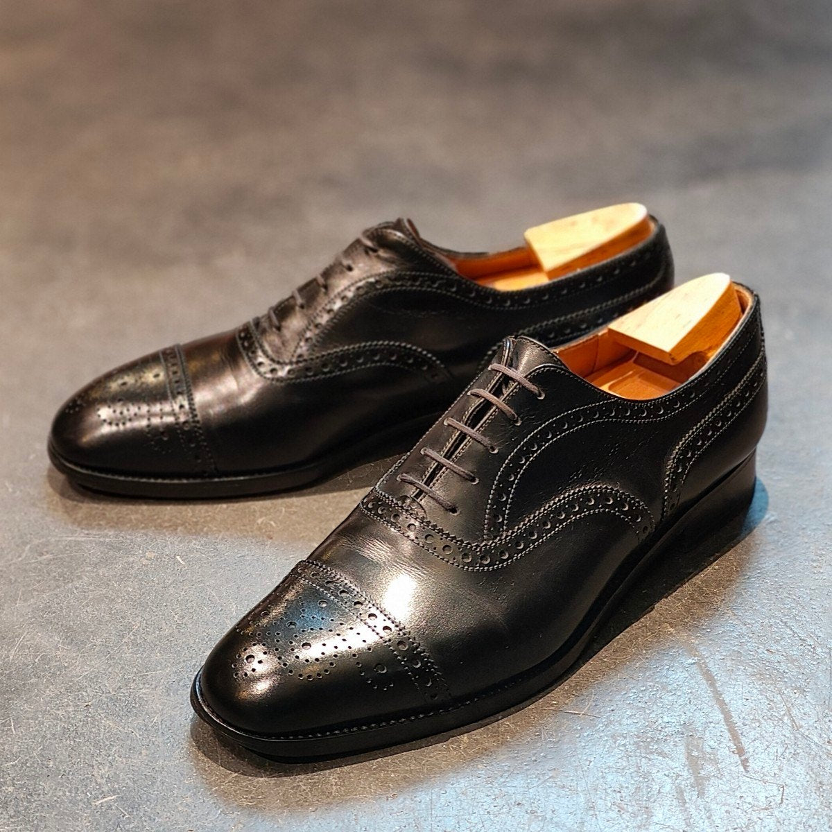 希少 美品【J.M.WESTON】ジェイエムウエストン 310 セミブローグ カーフ ブラック サイズUK8D 11ラスト