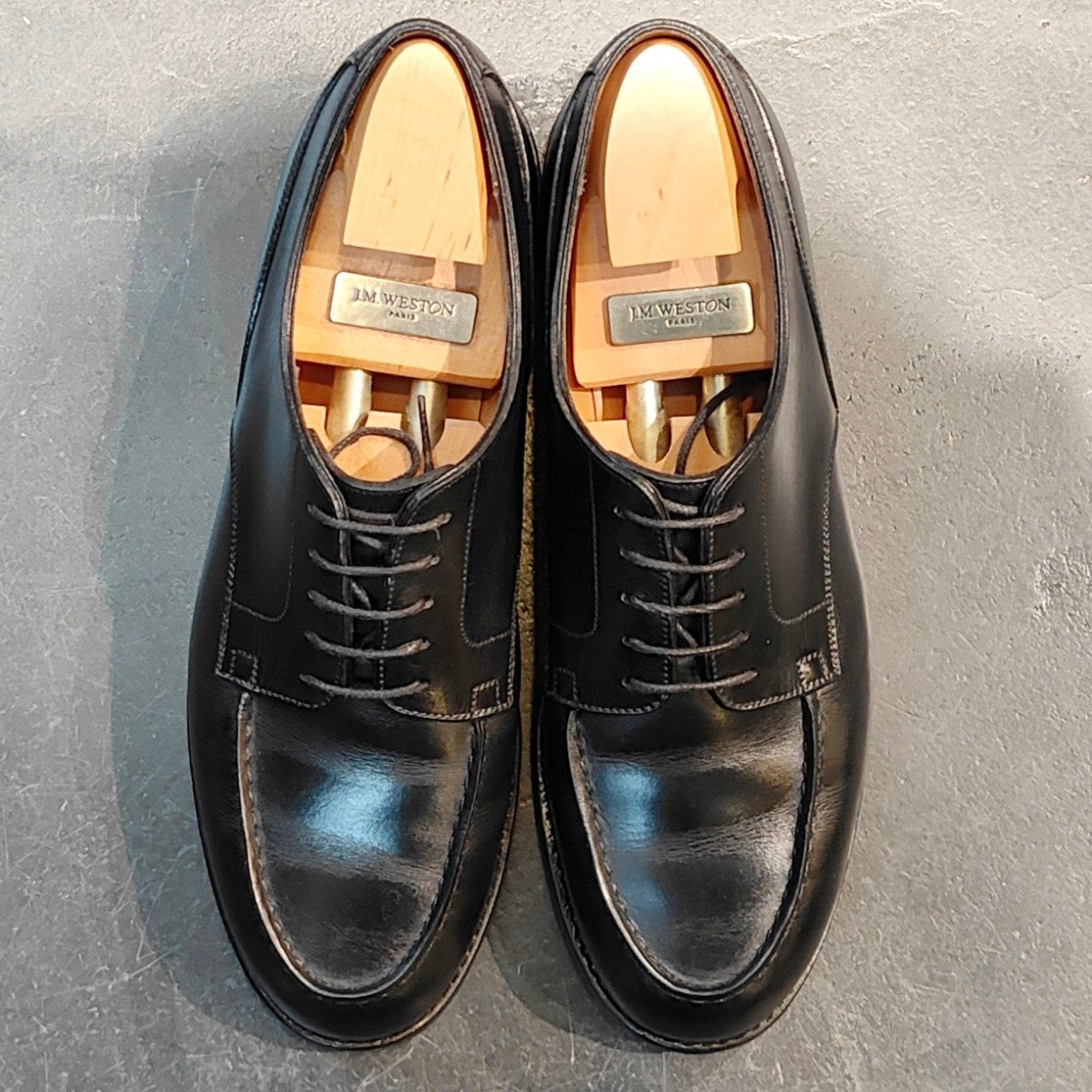 希少 美品 【J.M.WESTON】ジェイエムウエストン 641 ゴルフ Uチップ ロシアンカーフ ブラック サイズ UK7D 31ラスト 定価¥179,300-