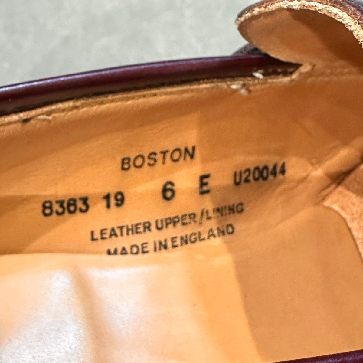 美品【Crockett&Jones】クロケット&ジョーンズ ボストン ローファー ガラスレザー バーガンディ サイズUK6E 314ラスト