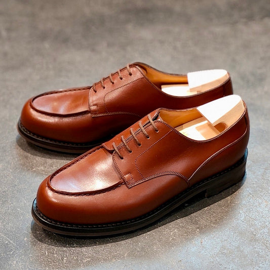 使用数回 【J.M.WESTON】ジェイエムウエストン 641 ゴルフ Uチップ ボックスカーフ タンブラウン サイズUK6.5D 31ラスト 参考定価¥176,000-