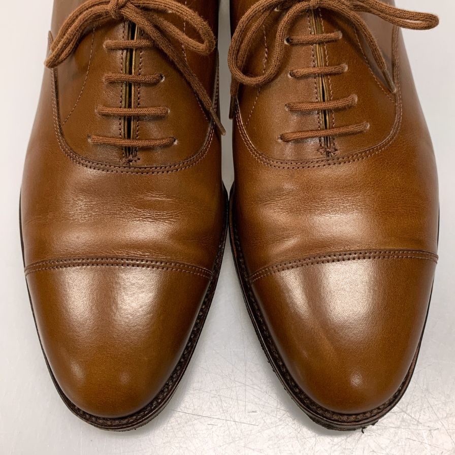 希少 美品【JOHN LOBB】ジョンロブ Sスタンプ シティ ストレートチップ カーフ ブラウン サイズ UK6E 8695ラスト