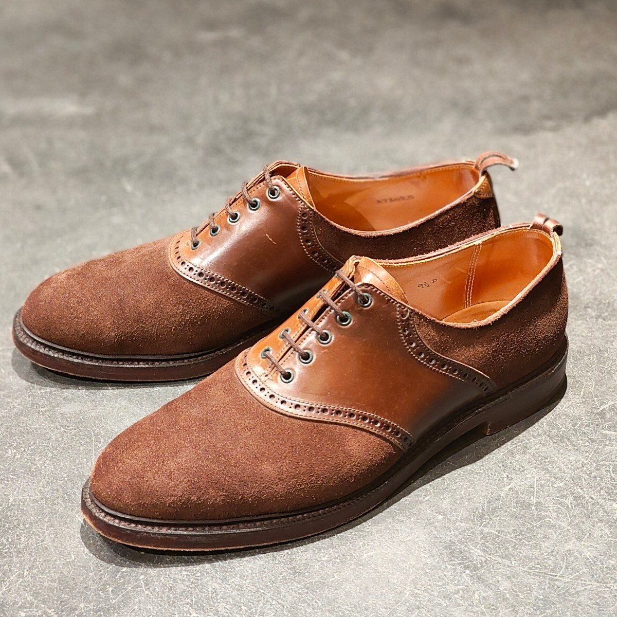 極美品 【BLACK FLEECE BROOKS BROTHERS】ブラックフリース ブルックスブラザーズ 32968 サドル コードバンスエードコンビ ブラウン サイズUS9.5D