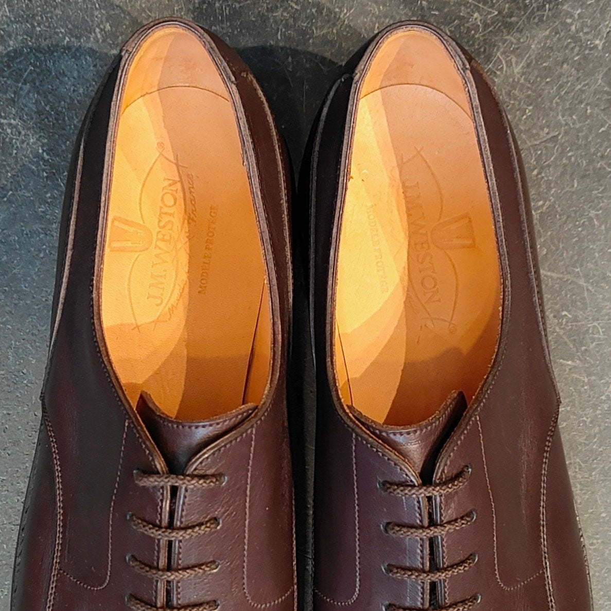 希少 新品未使用 【J.M.WESTON】ジェイエムウエストン 641 ゴルフ Uチップ 旧旧ロゴ カーフ ダークブラウン サイズ UK9C 31ラスト 参考定価¥176,000-