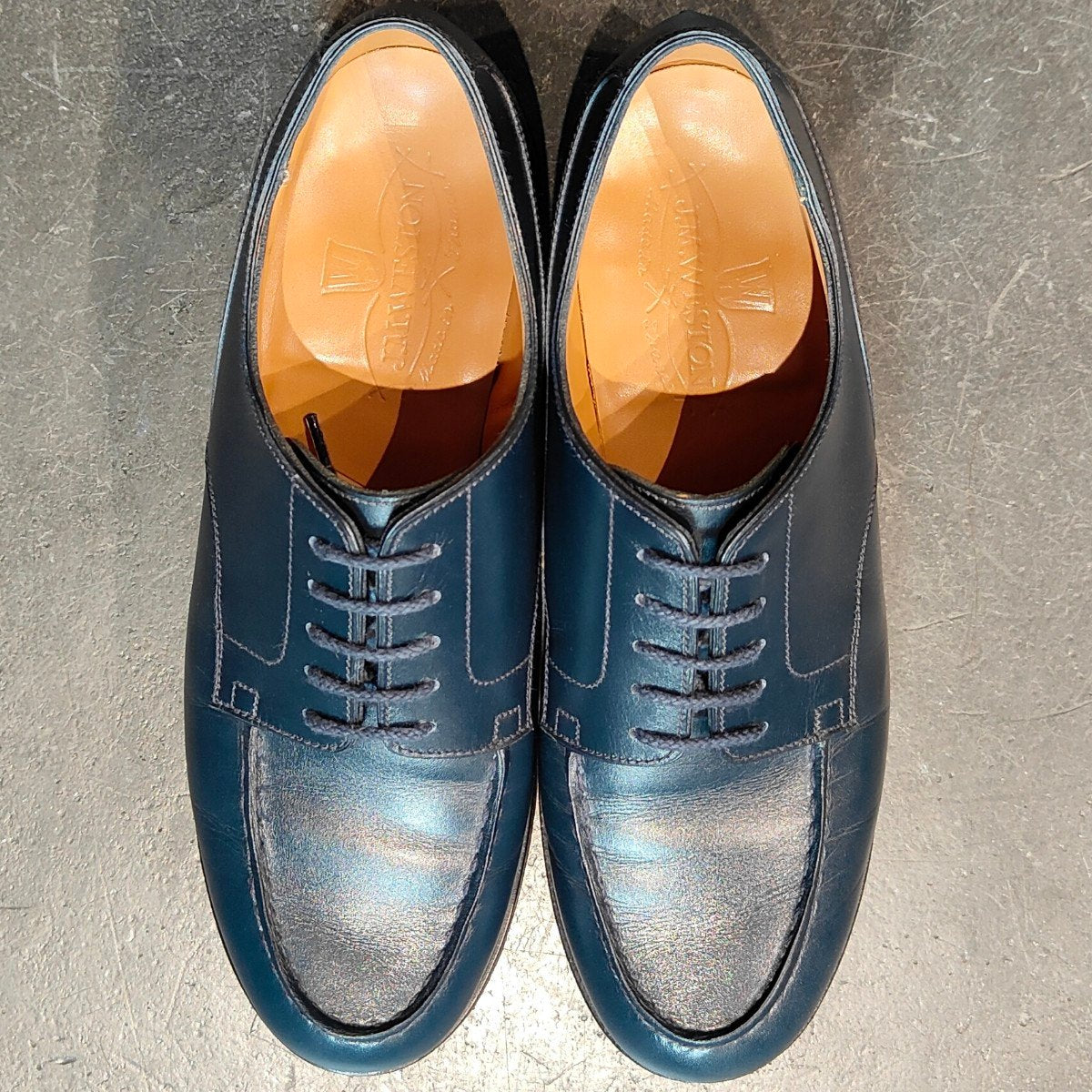 極美品【J.M.WESTON】ジェイエムウエストン 641 ゴルフ Uチップ ボックスカーフ ブルー サイズ UK5C 31ラスト 定価¥168,300-