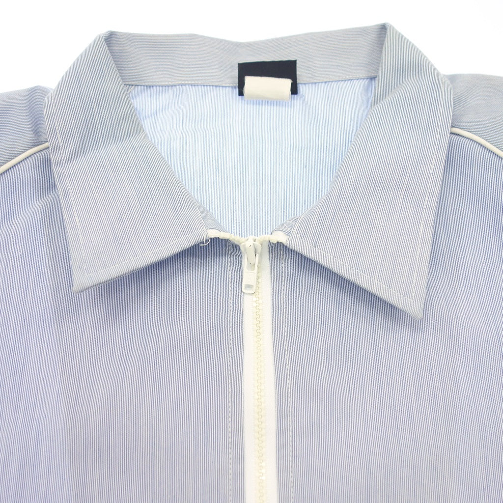 【Vintage】ヴィンテージ ジップアップシャツ 半袖 USA製 YKK ZI ブルー系 XL