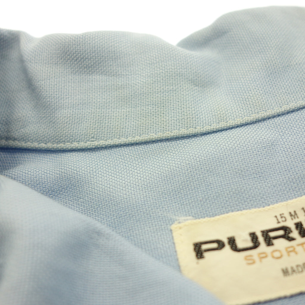 【Vintage】ヴィンテージ 半袖シャツ ニット×コットン スペシャル メンズ ブルーホワイト M