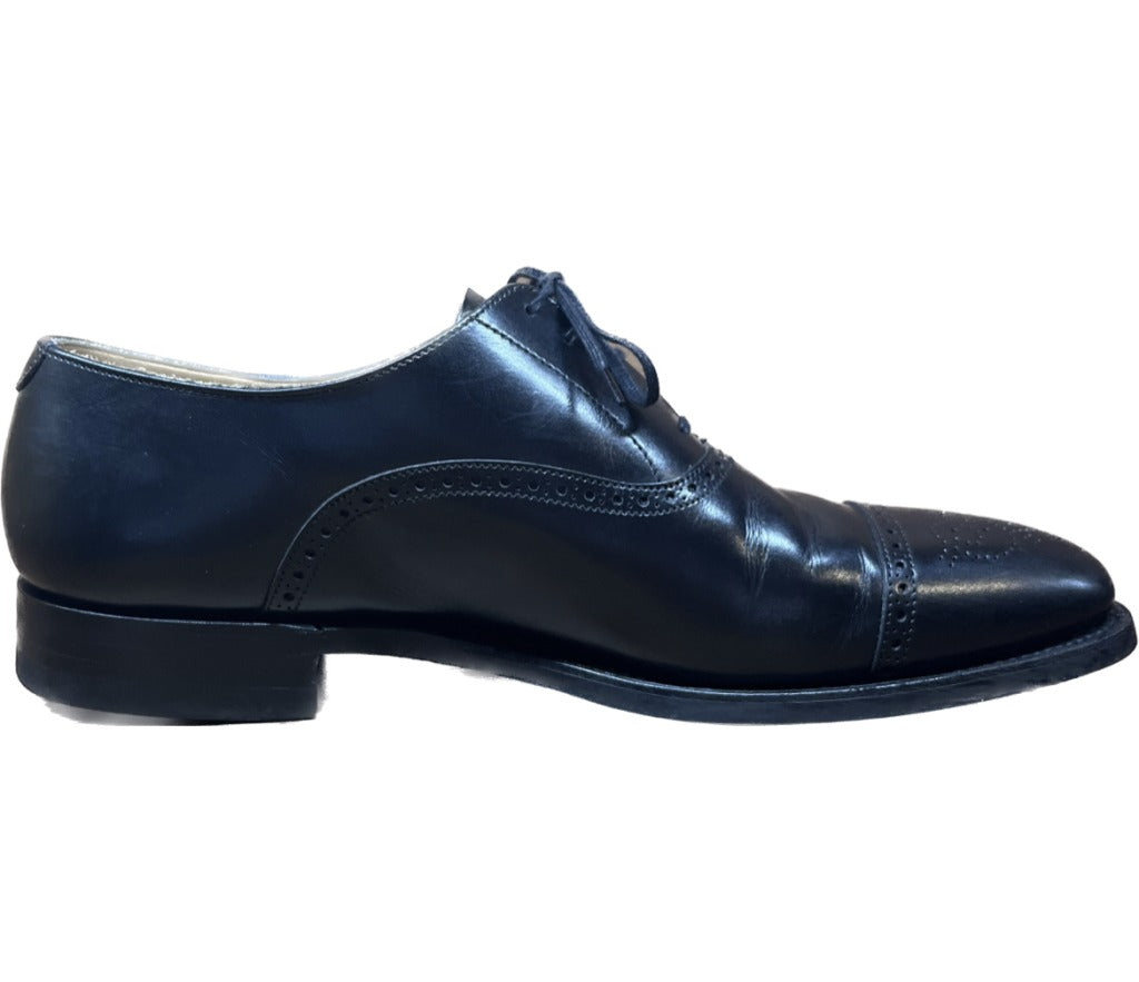 【CROCKETT&JONES】クロケット&ジョーンズ MALTON セミブローグ カーフ ブラック サイズ UK8.5E