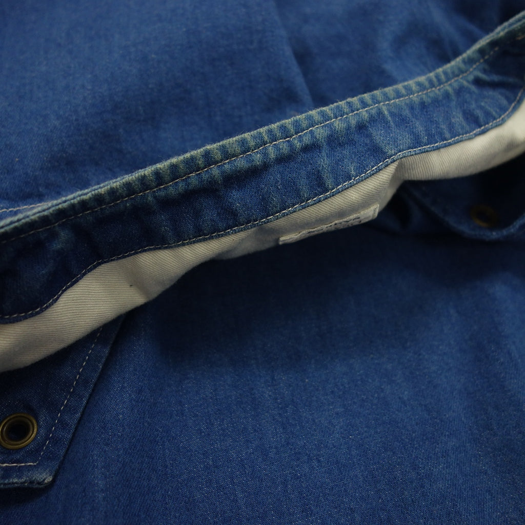 【penny's TOWNCRAFT】ペニーズ タウンクラフト 半袖シャツ デニム メンズ ブルー LARGE(40-42)