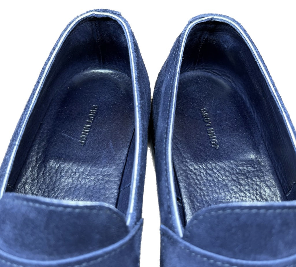 【JOHN LOBB】ジョンロブ ロペス コインローファー スエード ネイビー サイズ UK7.5E ラスト