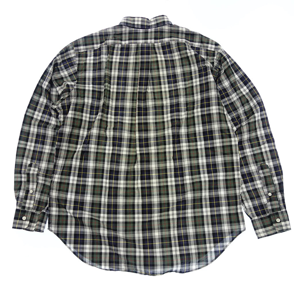 【POLO RALPHLAUREN】ポロラルフローレン CLASSIC FIT タータンチェックボタンダウンシャツ コットン100% ネイビー サイズ L