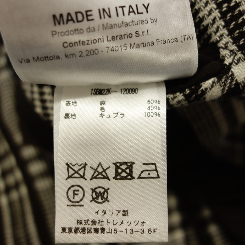 【TAGLIATORE×Brilla per il gusto】タリアトーレ ブリッラペルイルグスト別注 グレンチェック2Bジャケット ブラウン×エクリュ サイズ42
