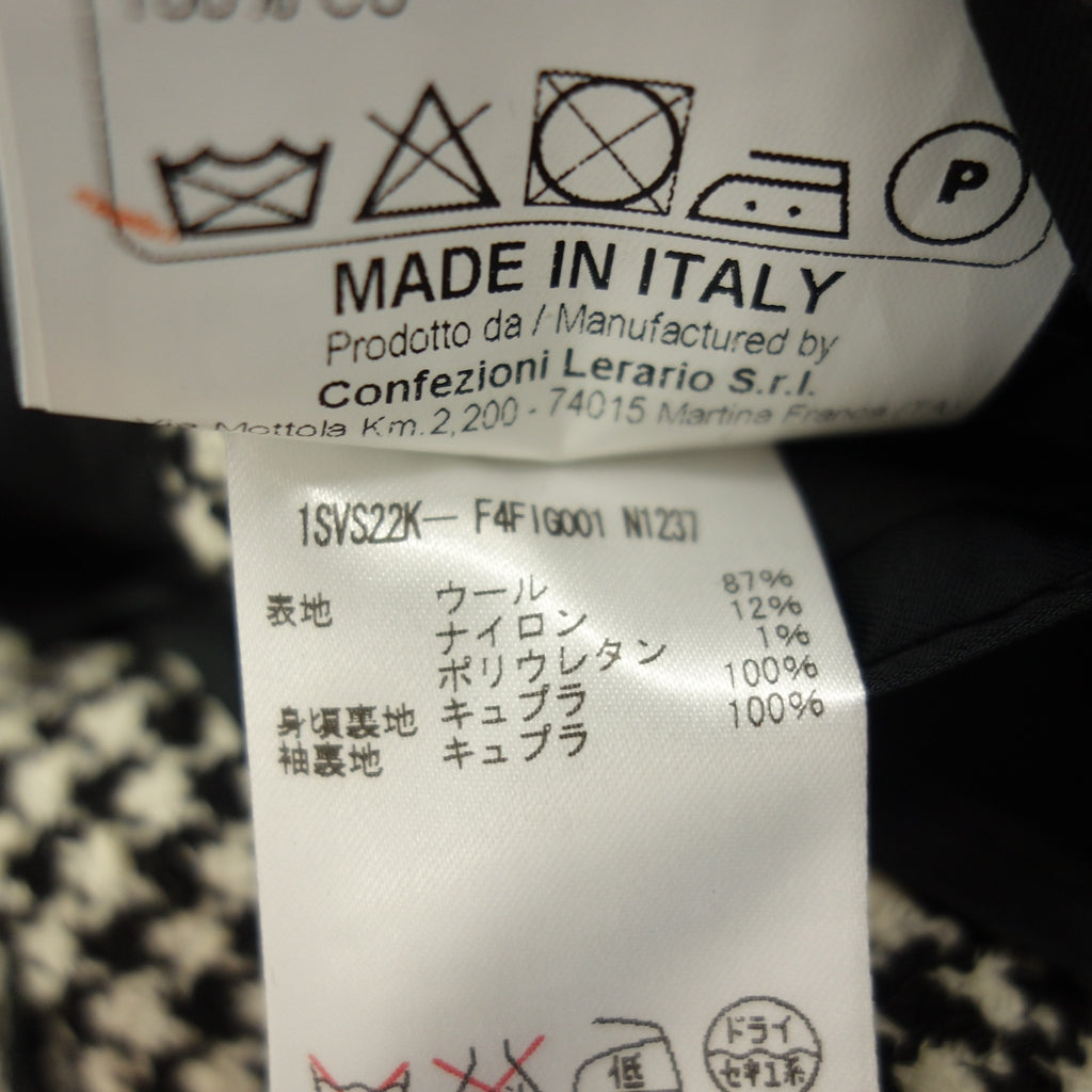 【TAGLIATORE×Brilla per il gusto】タリアトーレ ブリッラペルイルグスト別注 ハウンドトゥース 2Bジャケット ブラック×ホワイト サイズ 42
