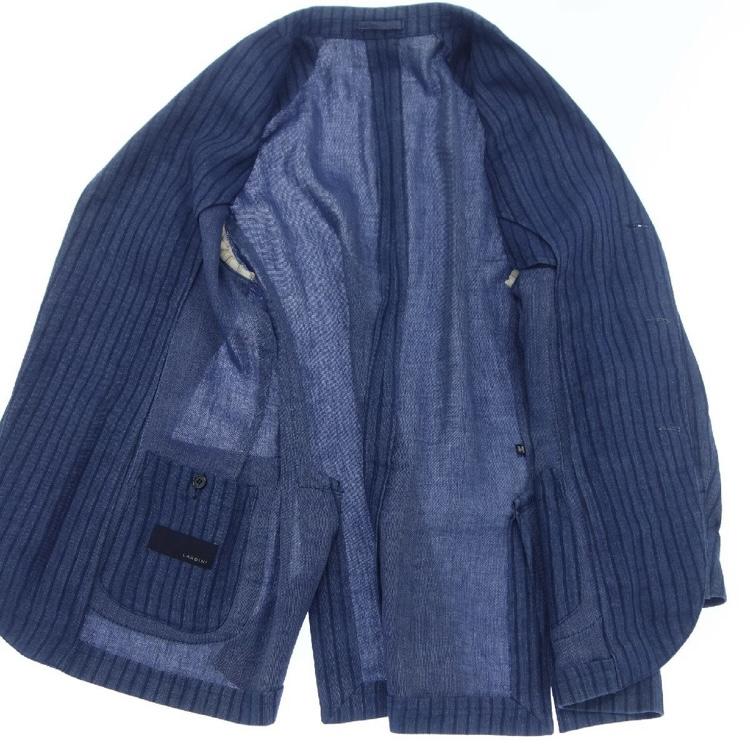 【LARDINI】ラルディーニ 3Bジャケット ストライプ ネイビー 50