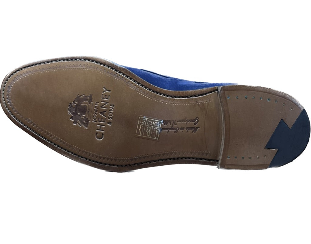 【JOSEPH CHEANEY】ジョセフチーニー HARRY タッセルローファー スエード ネイビー サイズ UK7.5F