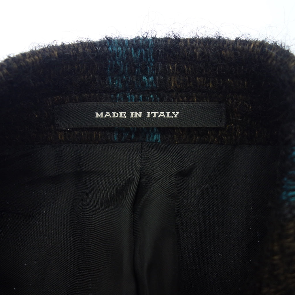 【TAGLIATORE×Brilla per il gusto】タリアトーレ×ブリッラペルイルグスト 別注 ポロコート 五者混 ダークブラウン×ターコイズ サイズ 42/8R