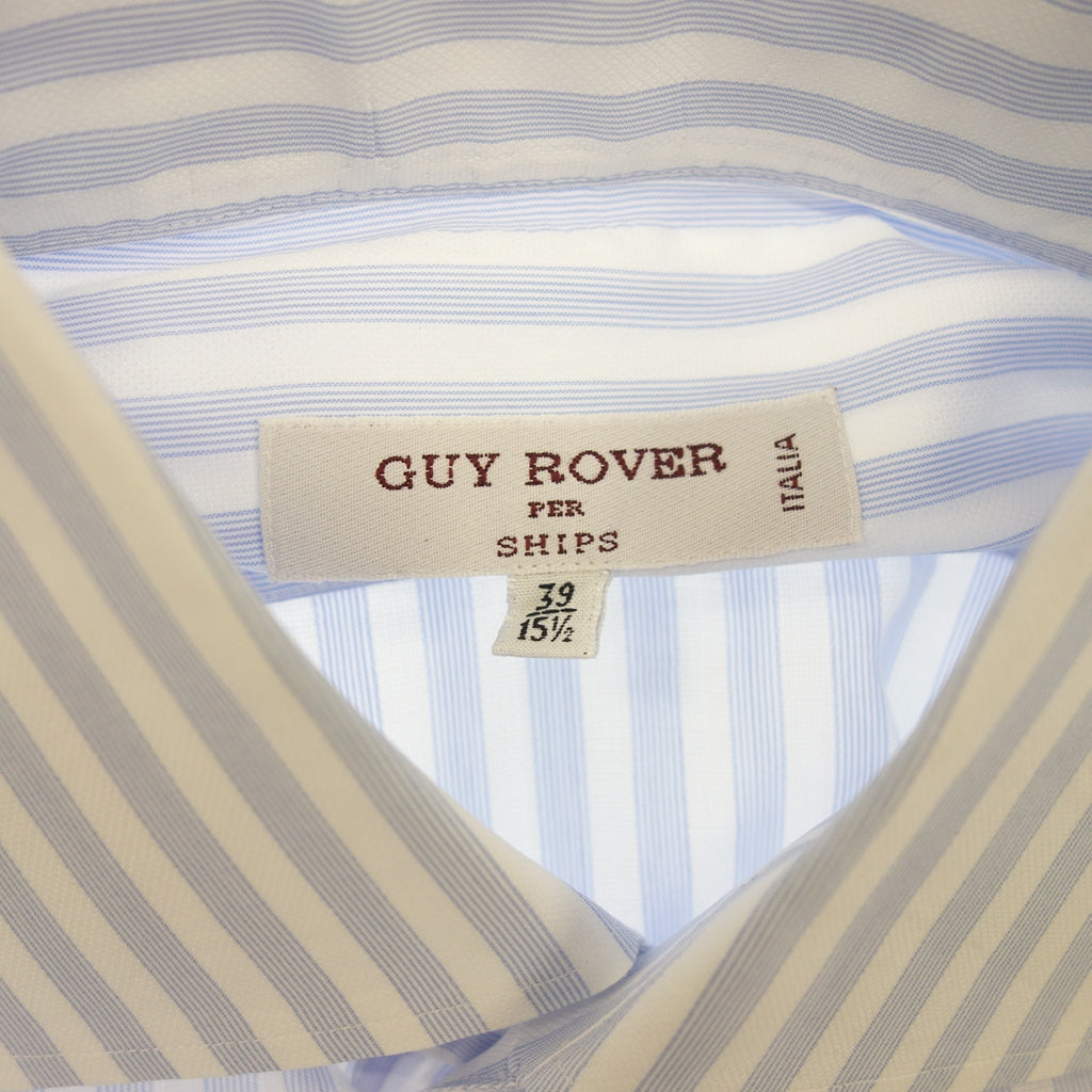 【GUY ROVER】ギローバー ストライプコットンシャツ SHIPS別注 イタリア製 ブルー サイズ39