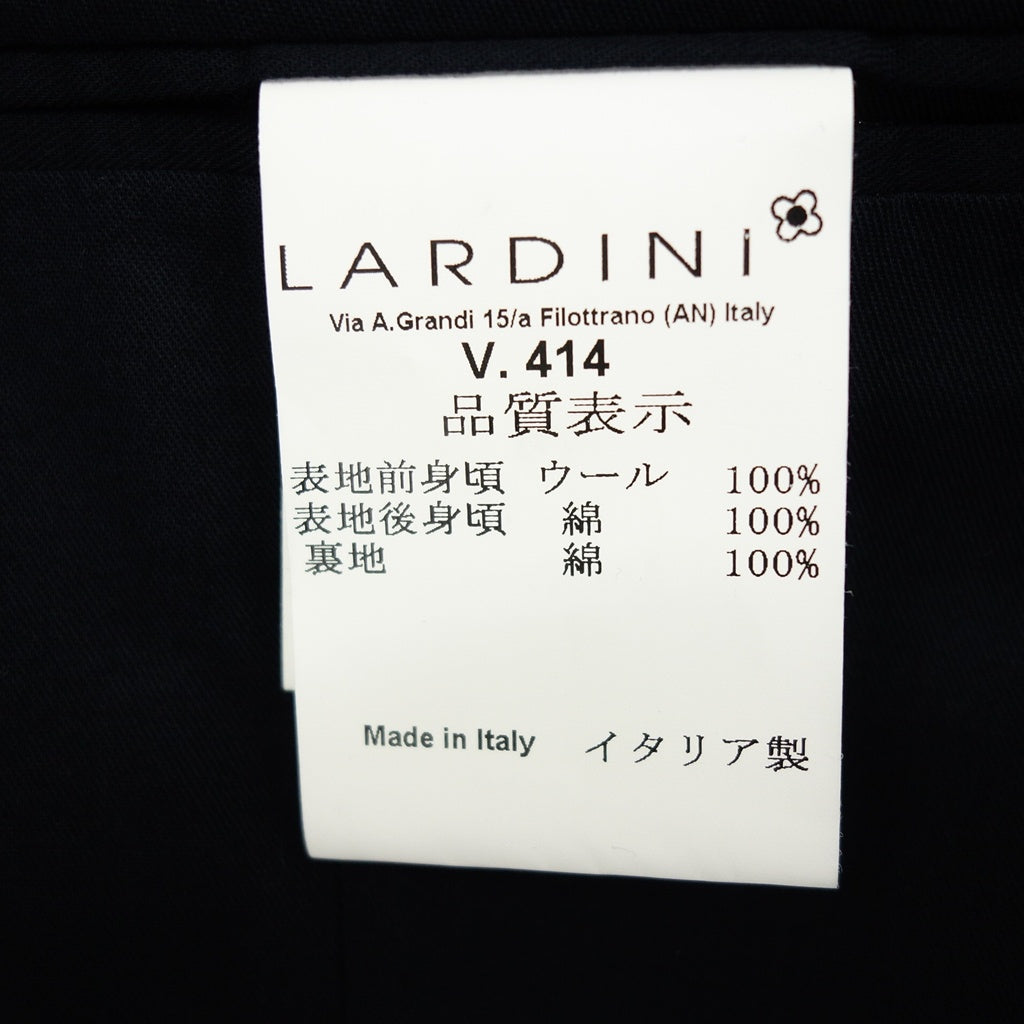 【LARDINI】ラルディーニ ウィンドウペーンチェックジレ ウール&コットン ネイビー サイズ 44