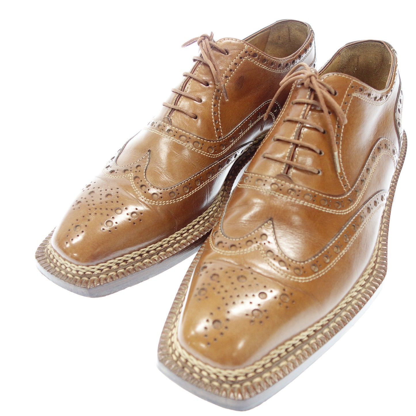 【Santoni】サントーニ 4116 ノルベジェーゼ製法 フルブローグ カーフ ブラウン サイズ 7.5