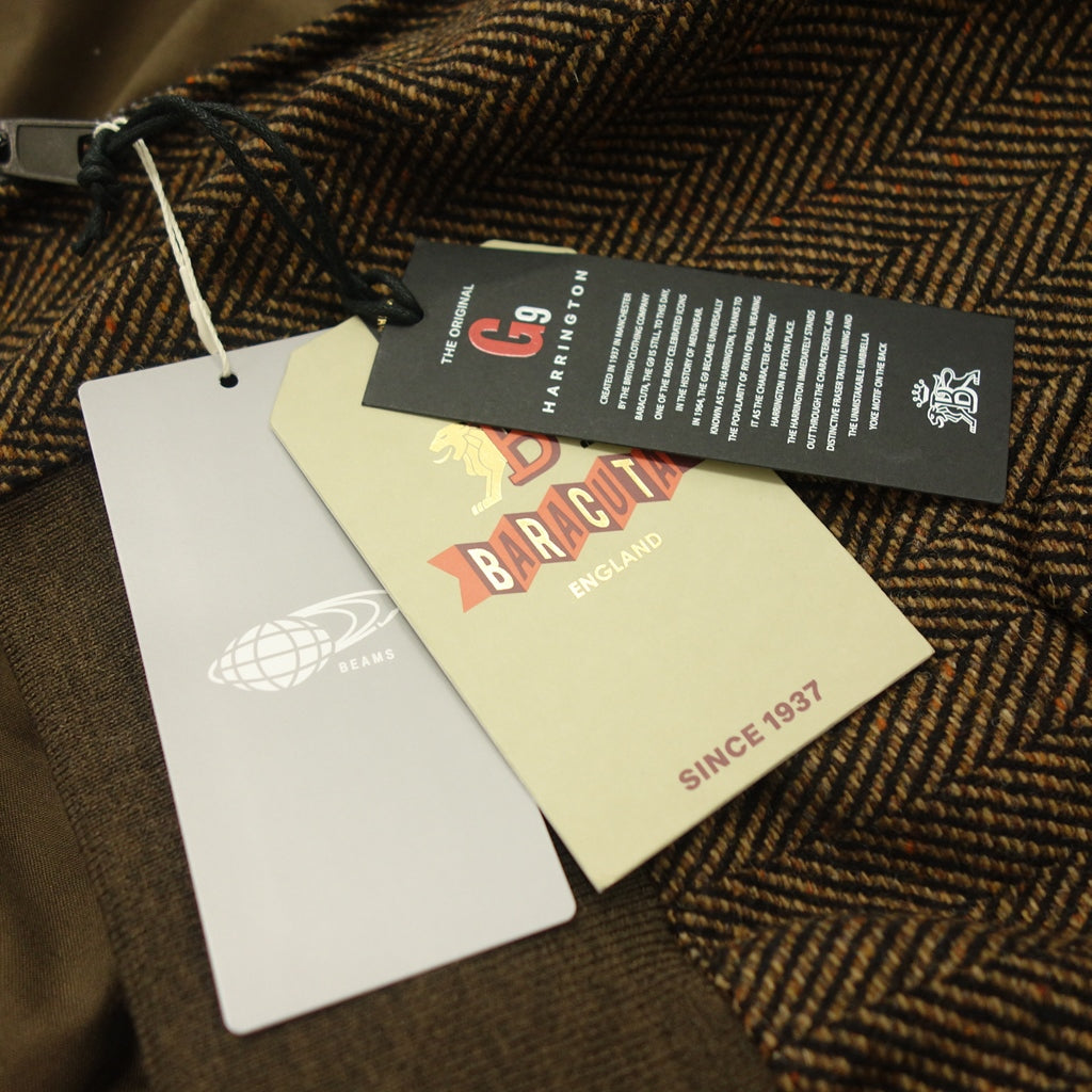 【BARACUTA】バラクータ ハリントンジャケット G9 オーセンティックフィット ヘリンボーン ブラウン サイズ 38