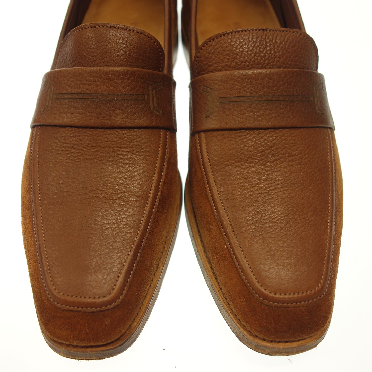 【JOHN LOBB】ジョンロブ リジェクト品 KIPLING ローファー スエード×シボレザー ブラウン サイズ UK7E 4596ラスト