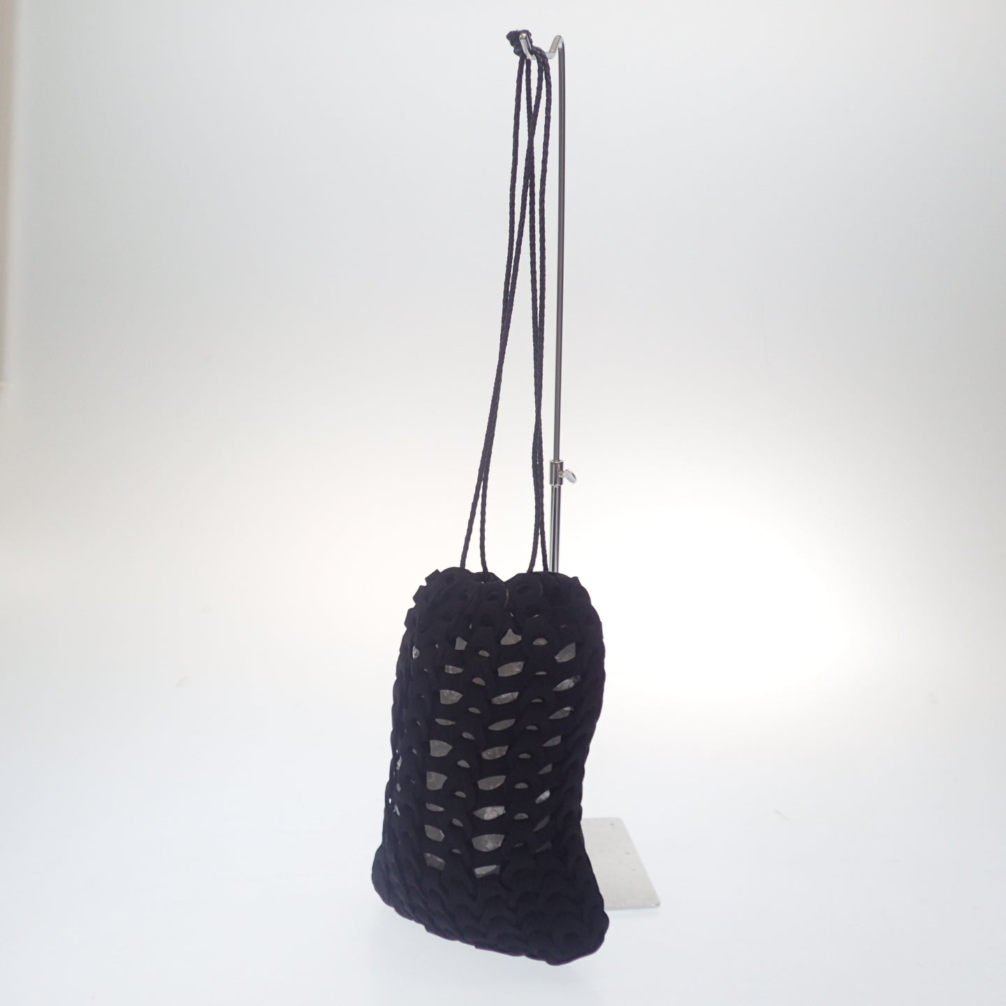 【il micio】イルミーチョ 巾着バッグ BOHO ドローストリング ブルレザー ブラック
