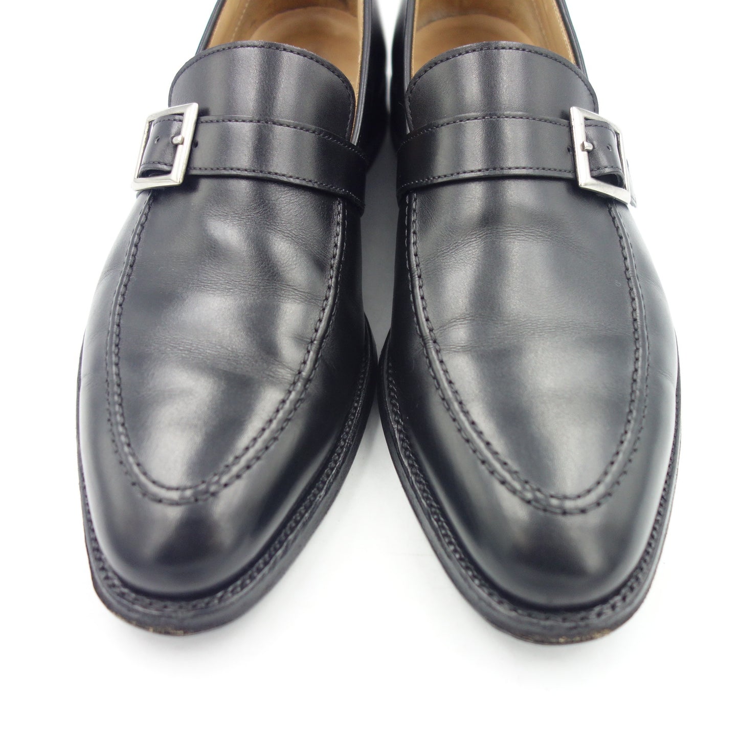 【Crockett&Jones】クロケット&ジョーンズ BREMNER ストラップローファー アニリンカーフ ブラック UK8E 379ラスト