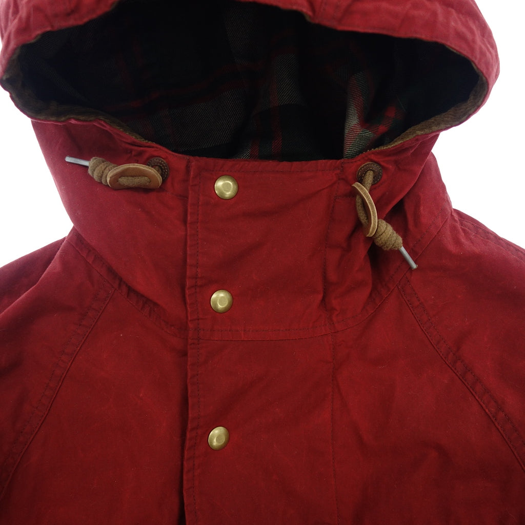 【RRL】ダブルアールエル オイルドクロス フーデッドパーカー レッド サイズ L