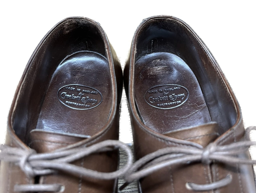 【CROCKETT&JONES】クロケット&ジョーンズ BRUTON ストレートチップ カーフ ブラウン サイズ UK7E