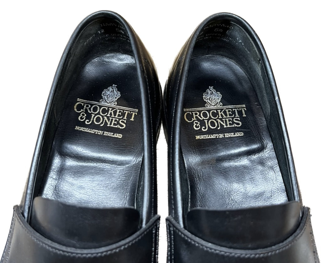 【CROCKETT&JONES】クロケット&ジョーンズ HARVARD コインローファー カーフ ブラック サイズ UK5.5E
