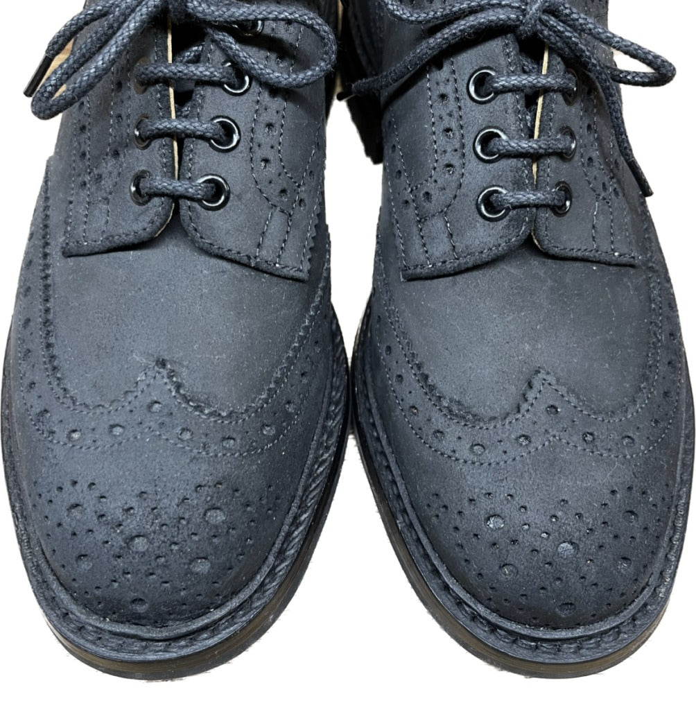 【Tricker’s】トリッカーズ M5633 BOURTON ウイングチップ スエード ワックス ブラック サイズ UK88 ラスト