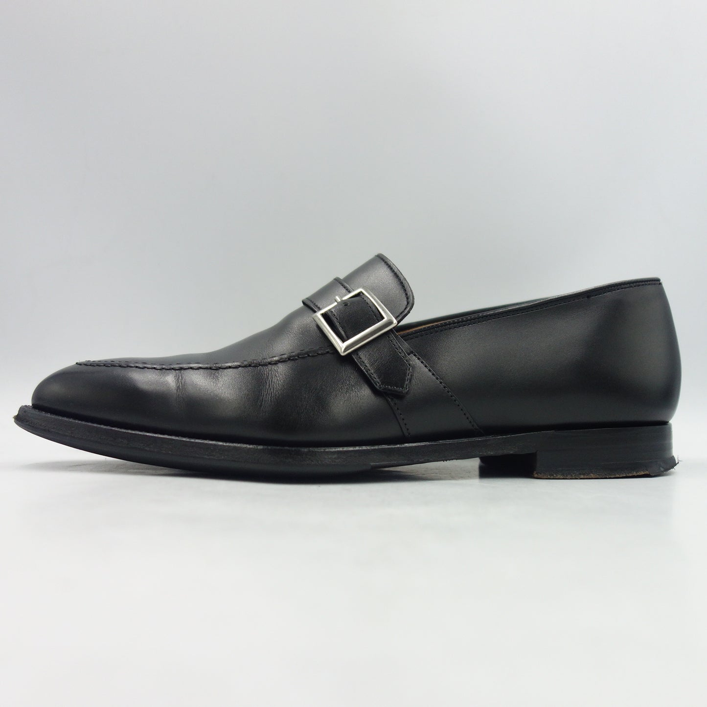 【Crockett&Jones】クロケット&ジョーンズ BREMNER ストラップローファー アニリンカーフ ブラック UK8E 379ラスト